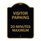 Signmission Visitor Parking Visitor Parking 20 Minutes Maximum, Black & Gold Architectural, A-DES-BG-1824-22728 A-DES-BG-1824-22728 - alternate 1
